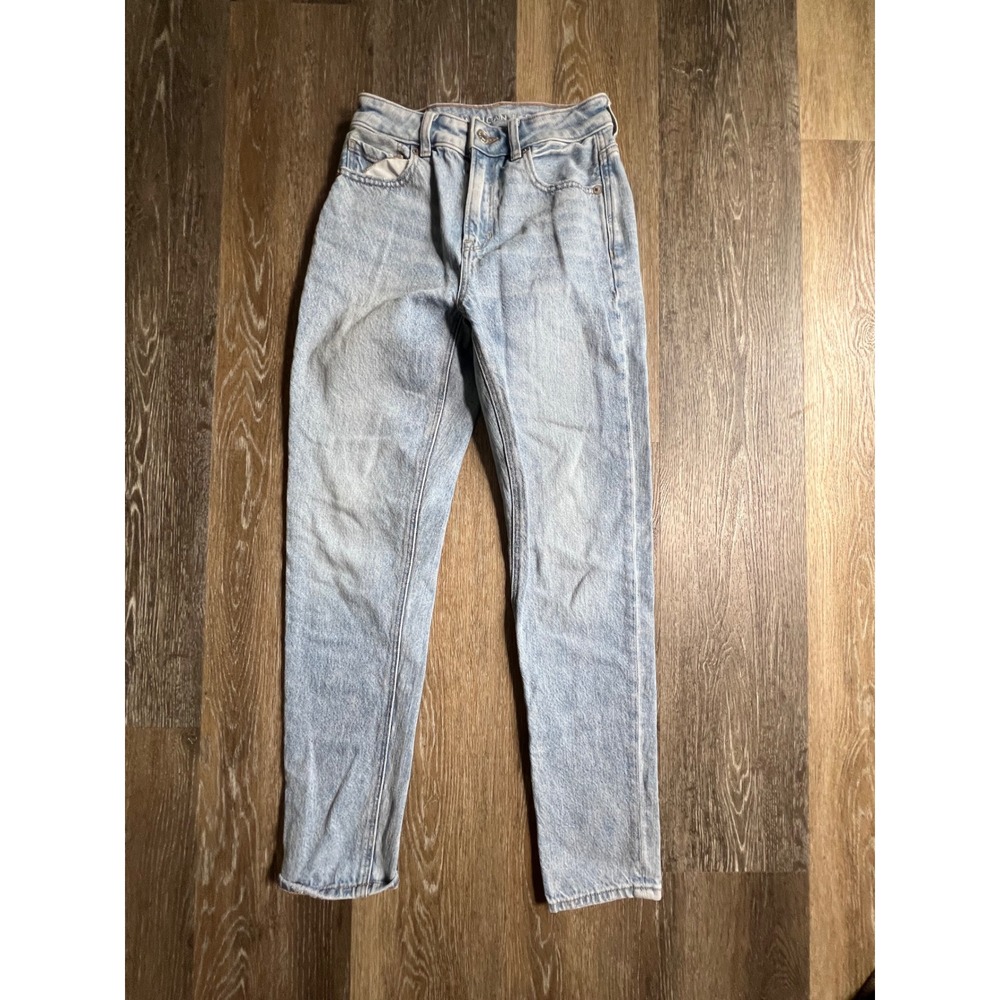 American Eagle Mom Jeans Womens 00 Light Wash Excellent Strigid High Waisted